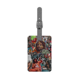 J Cole Collage Saffiano Polyester Rectangle White Luggage Tag