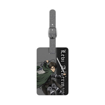 Levi Ackerman Attack on Titan The Final Season Saffiano Polyester Rectangle White Luggage Tag