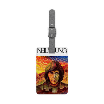 Neil Young First Album Saffiano Polyester Rectangle White Luggage Tag