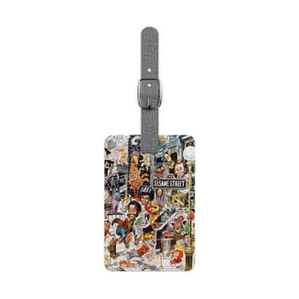 Sesame Street Art Poster Saffiano Polyester Rectangle White Luggage Tag