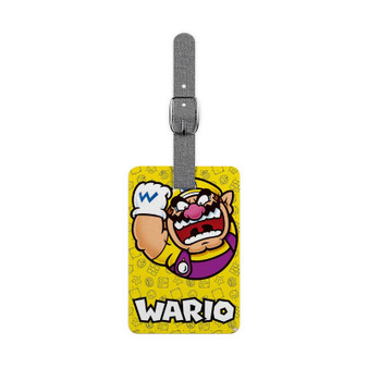 Wario Super Mario Bros Nintendo Saffiano Polyester Rectangle White Luggage Tag