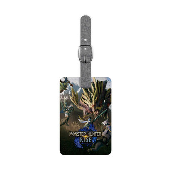 Monster Hunter Rise Saffiano Polyester Rectangle White Luggage Tag Label