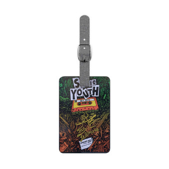 Sonic Youth Concert Saffiano Polyester Rectangle White Luggage Tag Label