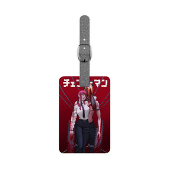 Chainsaw Man Makima Saffiano Polyester Rectangle White Luggage Tag Label