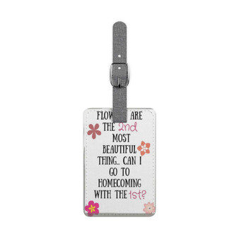 Flowers Hoco Saffiano Polyester Rectangle White Luggage Tag Label