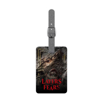 Layers of Fears Saffiano Polyester Rectangle White Luggage Tag Label