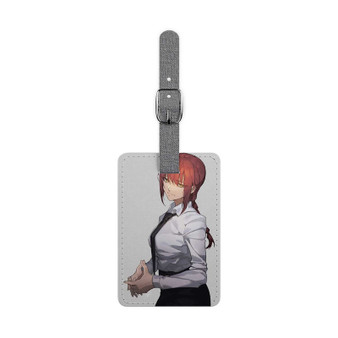 Makima Chainsaw Man Saffiano Polyester Rectangle White Luggage Tag Label