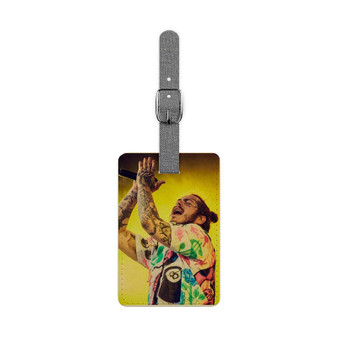 Post Malone Concert Saffiano Polyester Rectangle White Luggage Tag Label