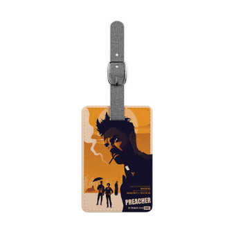 Preacher Saffiano Polyester Rectangle White Luggage Tag Label