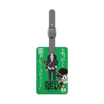 Roronoa Zoro One Piece Red Saffiano Polyester Rectangle White Luggage Tag Label