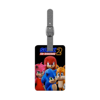 Sonic the Hedgehog 2 Saffiano Polyester Rectangle White Luggage Tag Label
