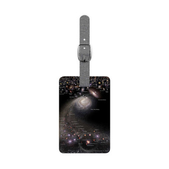 Vertical Map Of The Universe Saffiano Polyester Rectangle White Luggage Tag Label