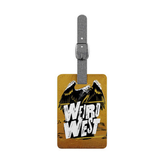 Weird West Saffiano Polyester Rectangle White Luggage Tag Label