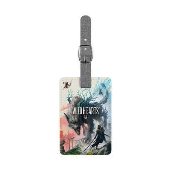 Wild Hearts Saffiano Polyester Rectangle White Luggage Tag Label