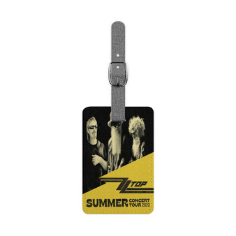 ZZ Top 2023 Tour Saffiano Polyester Rectangle White Luggage Tag Label