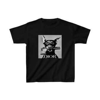 Doberman Gun Fashion Kids T-Shirt Unisex Clothing Heavy Cotton Tee