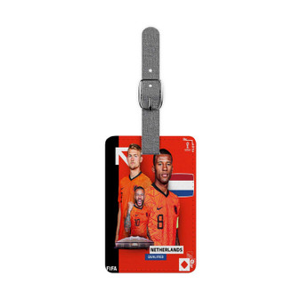 Netherlands World Cup 2022 Saffiano Polyester Rectangle White Luggage Tag Label