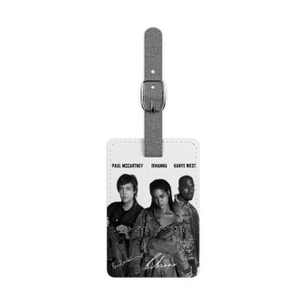 Paul Mc Cartney Rihanna Kanye West Saffiano Polyester Rectangle White Luggage Tag Label