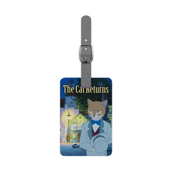 The Cat Returns Saffiano Polyester Rectangle White Luggage Tag Label