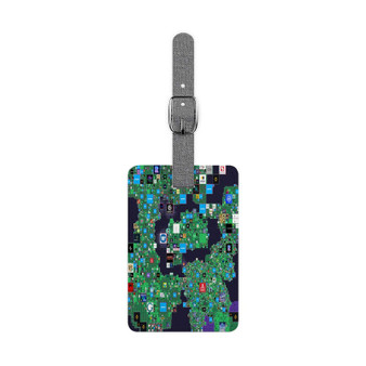 The Sandbox Map Saffiano Polyester Rectangle White Luggage Tag Label