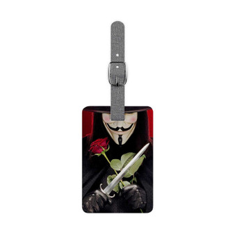 V for Vendetta Movie Saffiano Polyester Rectangle White Luggage Tag Label