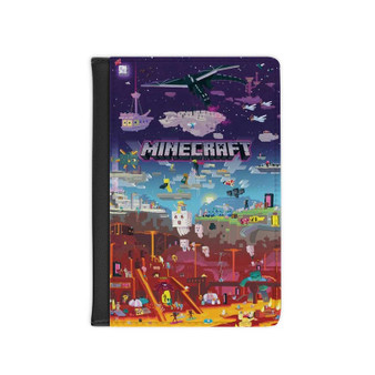 Minecraft World Beyond PU Faux Leather Passport Black Cover Wallet Holders Luggage Travel