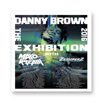 Danny Brown Exhibition White Transparent Vinyl Glossy Kiss-Cut Stickers