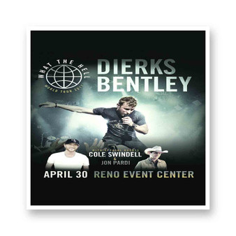 Dierks Bentley World Tour 2017 White Transparent Vinyl Glossy Kiss-Cut Stickers