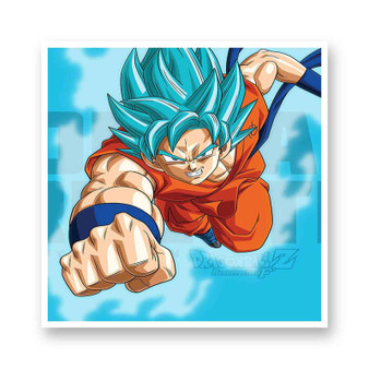 Goku Super Saiyan Blue Dragon Ball Super Newest White Transparent Vinyl Glossy Kiss-Cut Stickers