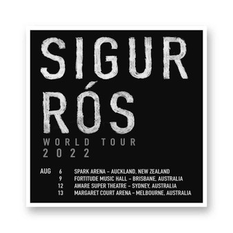 Sigur Ros World Tour 2022 White Transparent Vinyl Glossy Kiss-Cut Stickers