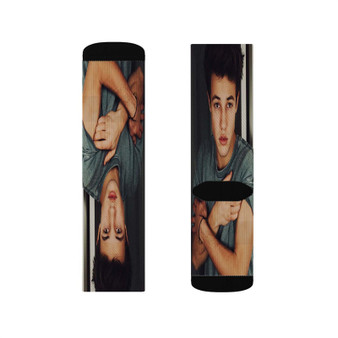 Cameron Dallas Music Polyester Sublimation Socks Unisex Regular Fit White