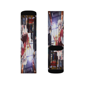 Charlotte Anime Polyester Sublimation Socks Unisex Regular Fit White