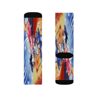 Chihayafuru Anime Polyester Sublimation Socks Unisex Regular Fit White