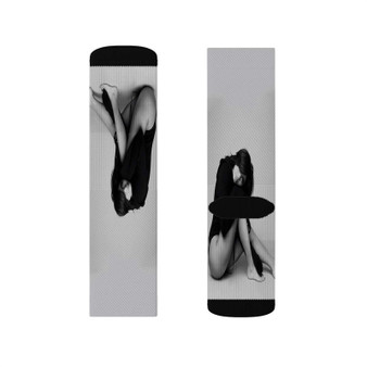 Kylie Jenner Sexy Model Polyester Sublimation Socks Unisex Regular Fit White