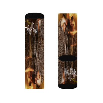 Mary J Blige Thick Of It Polyester Sublimation Socks Unisex Regular Fit White