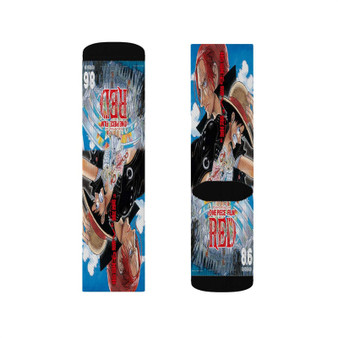 One Piece Film Red Movie Polyester Sublimation Socks Unisex Regular Fit White