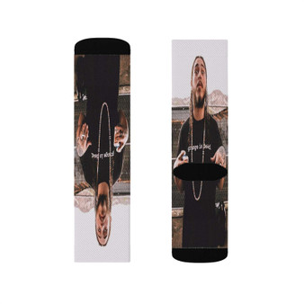 Post Malone Top Selling Polyester Sublimation Socks Unisex Regular Fit White