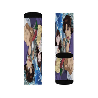 The File of Young Kindaichi R Polyester Sublimation Socks Unisex Regular Fit White