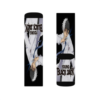 Young Black Jack Polyester Sublimation Socks Unisex Regular Fit White