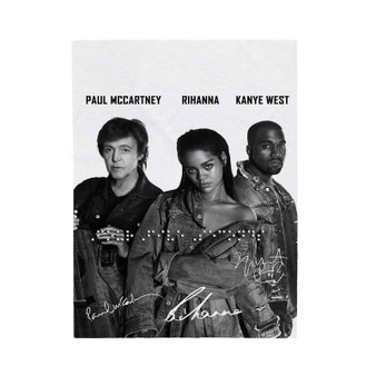 Paul Mc Cartney Rihanna Kanye West Polyester Bedroom Family Velveteen Plush Blanket
