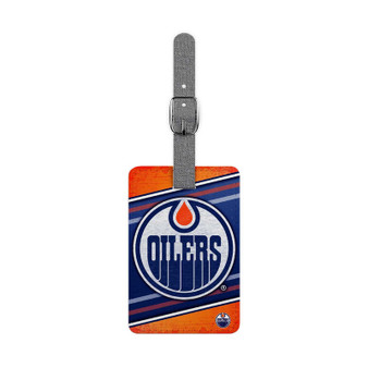 Edmonton Oilers NHL Saffiano Polyester Rectangle White Luggage Tag Card Insert