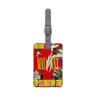 Madonna Celebration Tour Saffiano Polyester Rectangle White Luggage Tag Card Insert