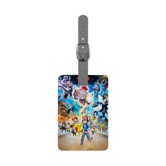 Pok mon the Movie Hoopa and the Clash of Ages Saffiano Polyester Rectangle White Luggage Tag Card Insert