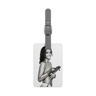 Rihanna Saffiano Polyester Rectangle White Luggage Tag Card Insert