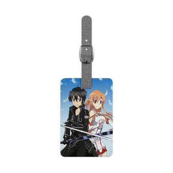 Sword Art Online Kirito Asuna Saffiano Polyester Rectangle White Luggage Tag Card Insert