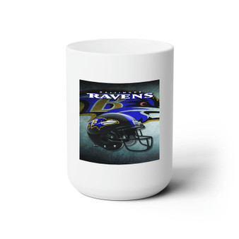 Baltimore Ravens NFL Ceramic Mug White 15oz Sublimation With BPA Free