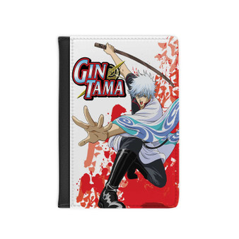 Gintama PU Faux Leather Passport Cover Black Wallet Holders Luggage Travel