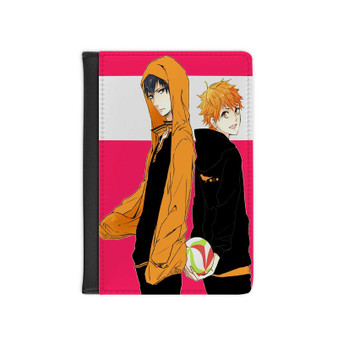 Haikyuu Greatest PU Faux Leather Passport Cover Black Wallet Holders Luggage Travel