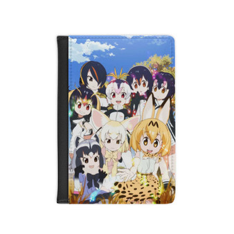 Kemono Friends PU Faux Leather Passport Cover Black Wallet Holders Luggage Travel