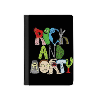 Rick and Morty PU Faux Leather Passport Cover Black Wallet Holders Luggage Travel
